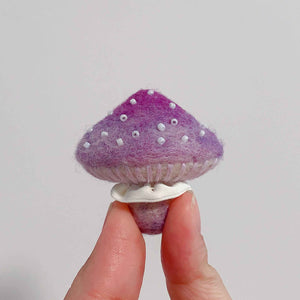 Whimsical Handmade Felt Mushroom Brooch - Unique Nature-inspired Accessory