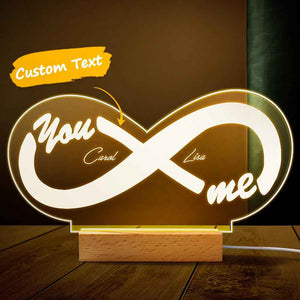 Infinity Led Night Light Personalized Neon Sign Led Lamp Acrylic Night Light Gift for Couple