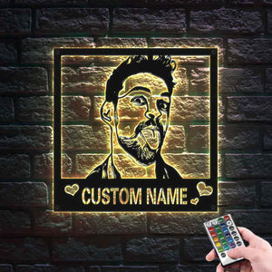 Custom Metal Sign LED Light Personalized Photo Sign Wall Art Home Decor Gift