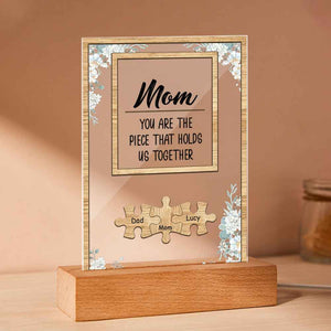 Personalized Dad You Are the Piece that Holds Us Together Acrylic Night Light Father's Day Gift for Dad