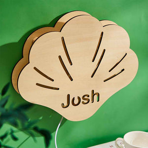 Shell Model Name Wooden Lamp Personalized Wall Night Light Birthday Gift