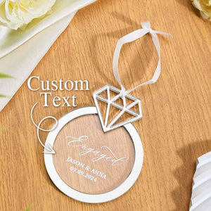 Personalized Engagement Ornament with Name Engaged Ornament Gift for Couple