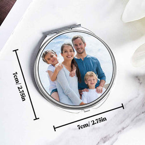 Personalized Photo Compact Portable Mirror Travel Birthday Gift for Her