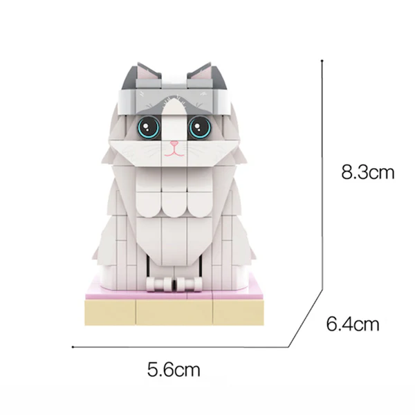 Custom Christmas Cat Brick Figure with Scarf & Hat - Personalised Xmas Gift