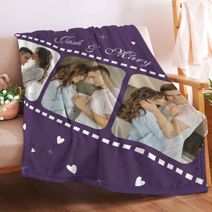 Valentine's Day Personalized Movie Film Photos and Text Blankets