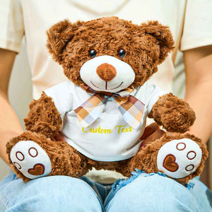Personalized Bear Plush Stuffed Toy with Custom Text Gift for Baby Shower