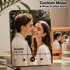 Custom Music Photo Frame That Plays Music Without Cell Phone Wooden Music Record Player Wedding Anniversary Gifts