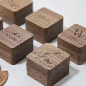 Custom Wooden Guitar Picks Box Personalized Guitar Pick Box Storage Wood Guitar Plectrum Organizer Music Gift for Guitarist Musician