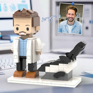 Personalized Head Custom Text Brick Figures with Medical Recliner Chair Doctor's Day Gift Career Gift