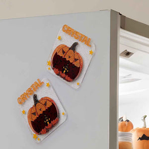 Custom Halloween Fridge Magnet with Name Refrigerator Magnet Home Decoration for Halloween Gift