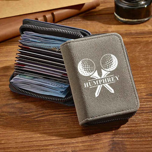 Personalized Leather Golf Wallet with 18 Card Slots Card Holder Wallet Gift for Men