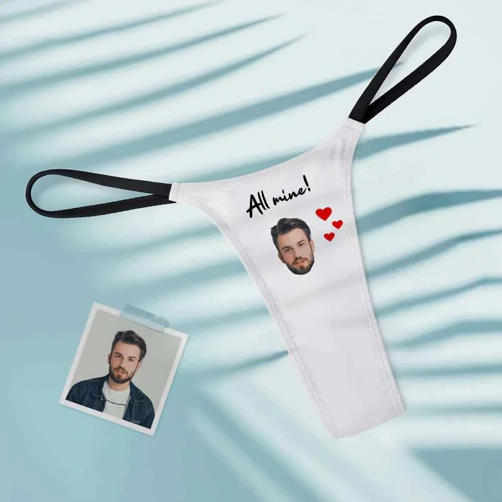 Custom-made girls' underwear printed with a picture of a boy.