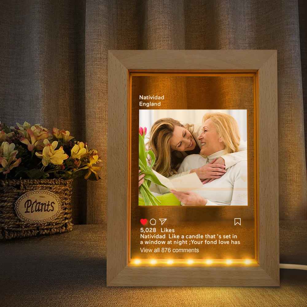 Customizable photo/text picture frame night light