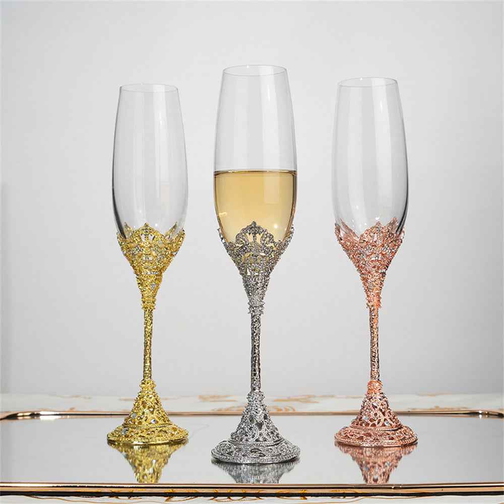 Vintage Champagne Flutes Glass Goblets Wedding Gifts