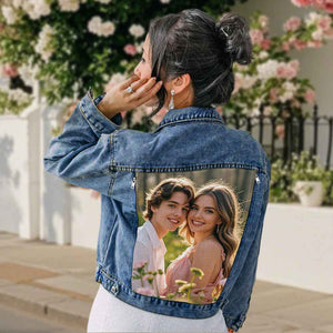 Custom Denim Jacket with Personalized Photo Jean Jacket Gift for Women