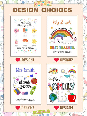 Custom Engraved Back to School Transparent Night Light with Pencil Design White Light Teacher's Day Gift