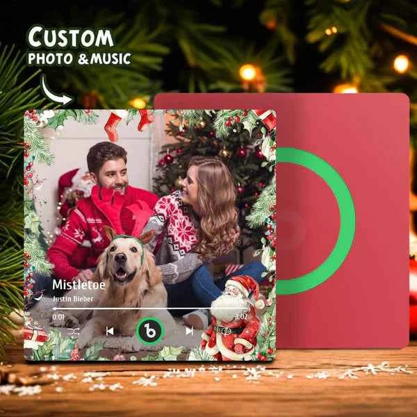 FridgeBeats Frameless Custom Family Photo Music Fridge Magnet Christmas Gifts for Family Personalized Music Magnets Can Play Songs