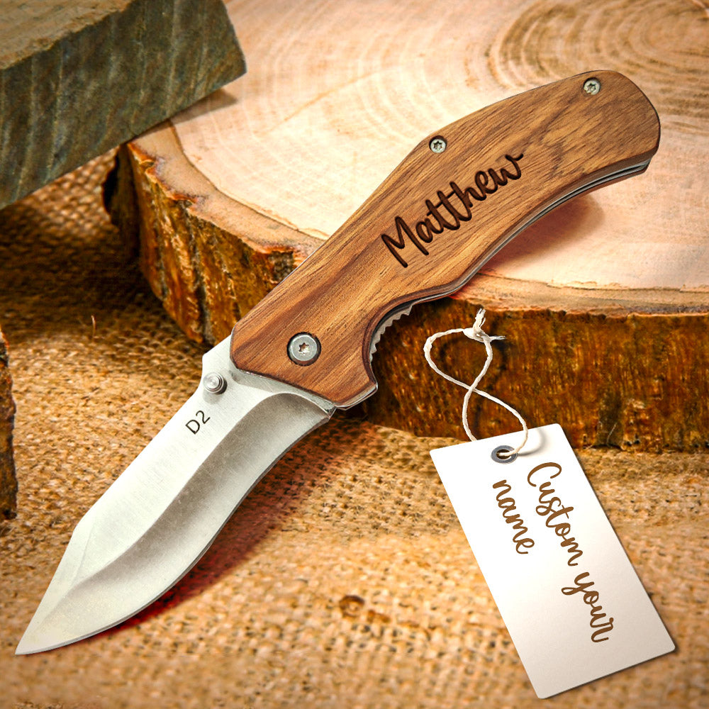 Personalised Engraved Name Pocket Knife | Custom Groomsmen Gifts