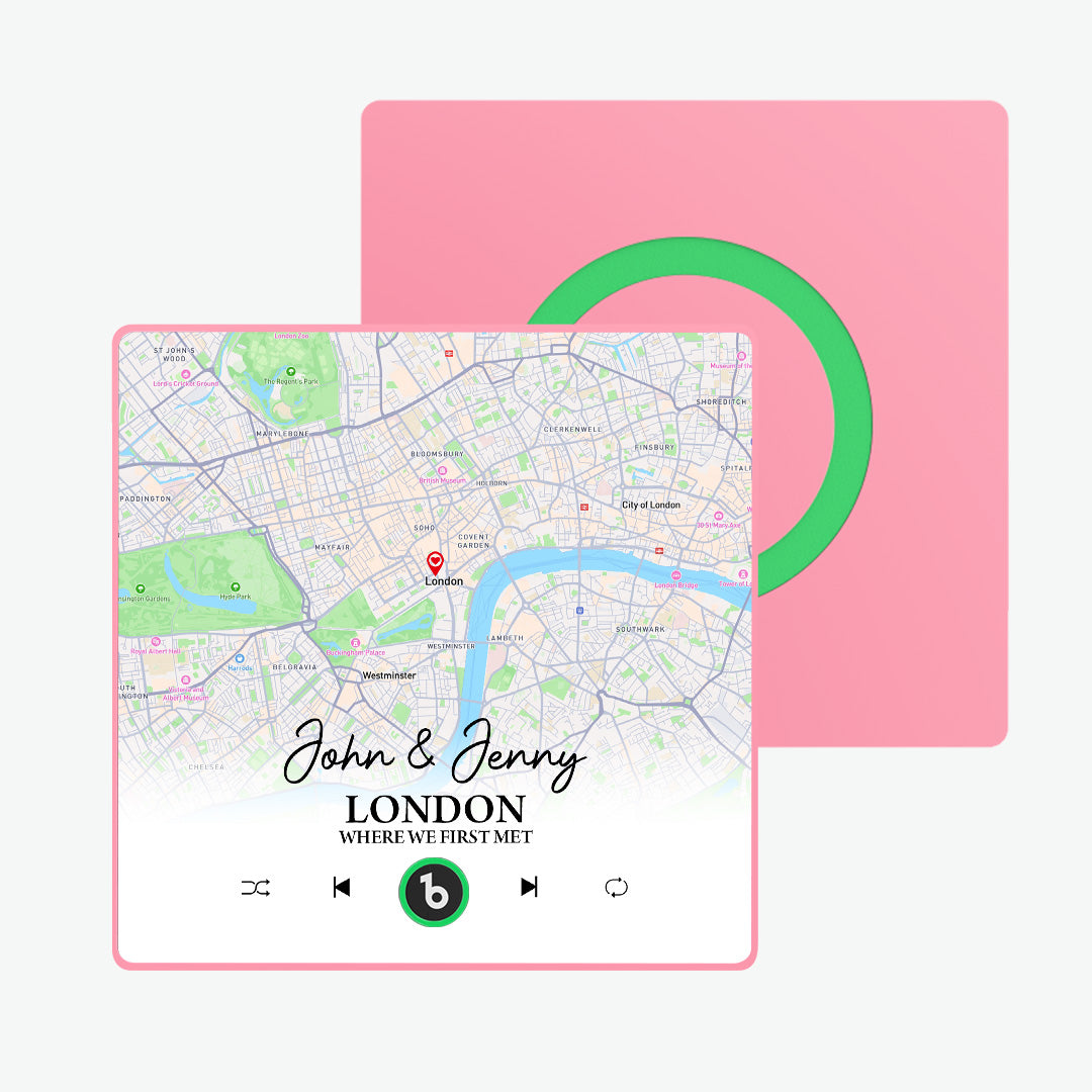 FridgeBeats 4.0: Custom Music Fridge Magnet with Colourful Frame - Personalised Valentine's Gift