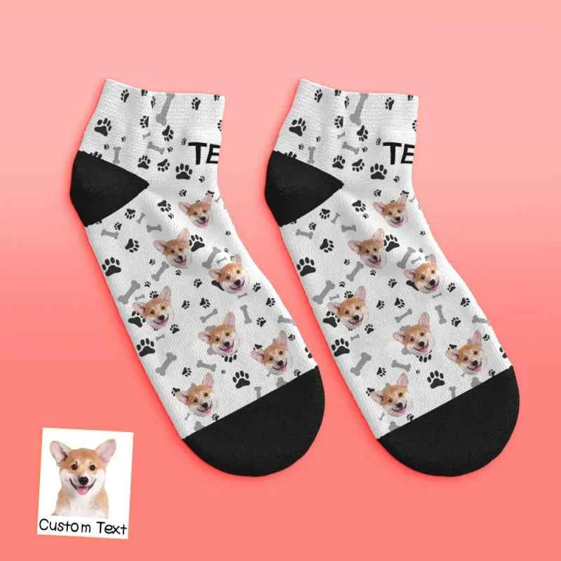 Custom Face Low Cut Ankle Socks with Dog Gift for Pet Lover