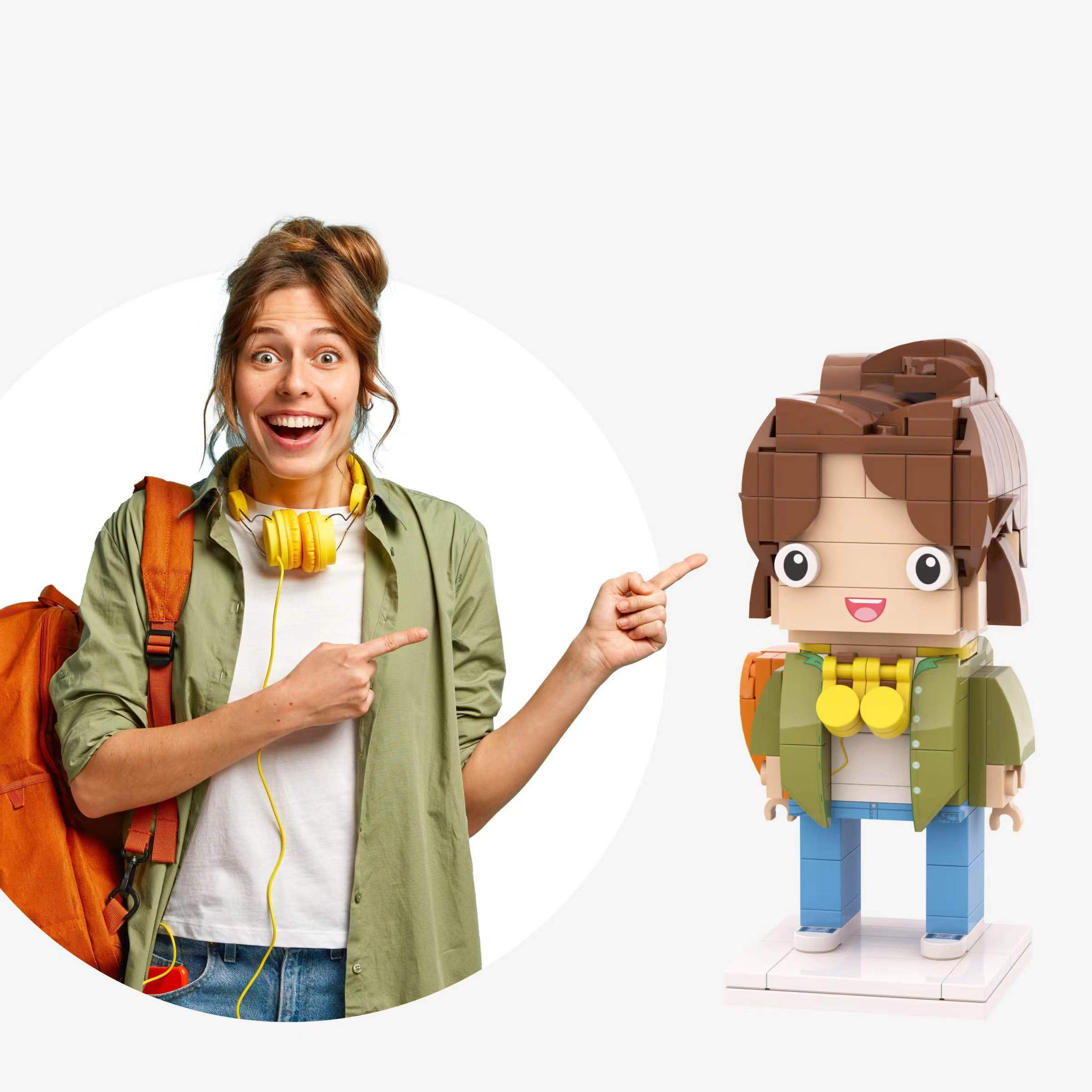Personalised Full Body LEGO-Style Custom Brick Figure - Unique Gift