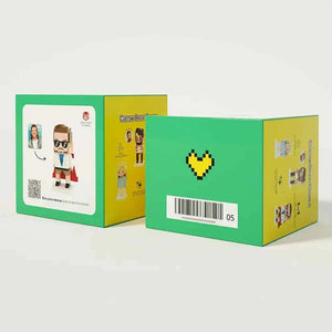 Full Body Customizable 2 People Cute Brick Figures Personalized Brick Figures with Dog Small Particle Block Toy