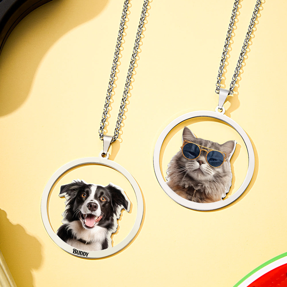 Personalised Pet Photo Necklace - Custom Pet Lover Gift