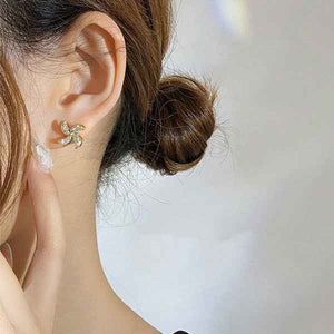 Rotating Small Windmill Stud Earrings