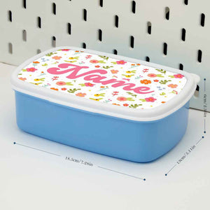 Personalized Cute Lunch Box with Name Colourful Flowers Lunch Box Birthday Gift for Kids