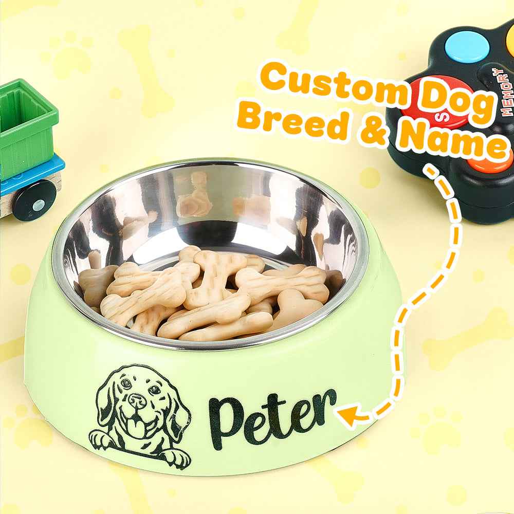 Personalized Pet Bowl Stainless Steel Dog Food Water Bowl Feeding Supplies Gift for Pet Owner