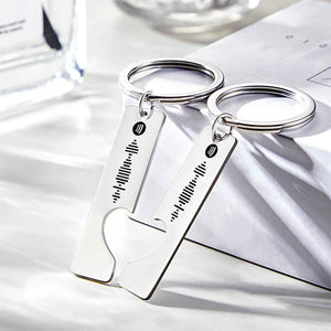 Custom Music Code Keyring With Text Gifts 4 Color