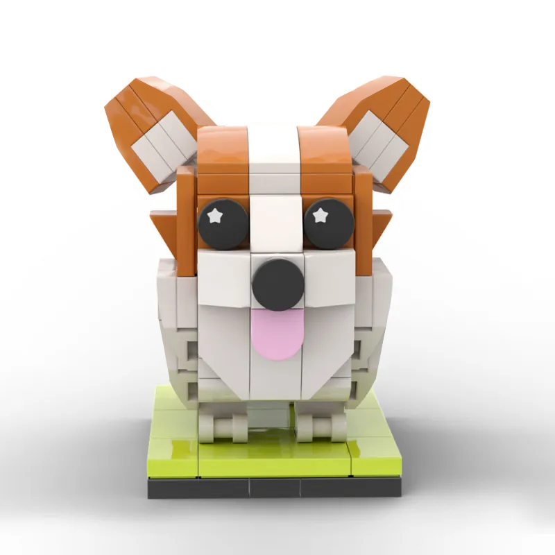 Custom Corgi LEGO® Style Brick Figure - Personalised Pet Photo to Block Model