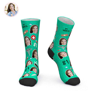 Custom Face Socks Personalized Novelty Nurse Socks