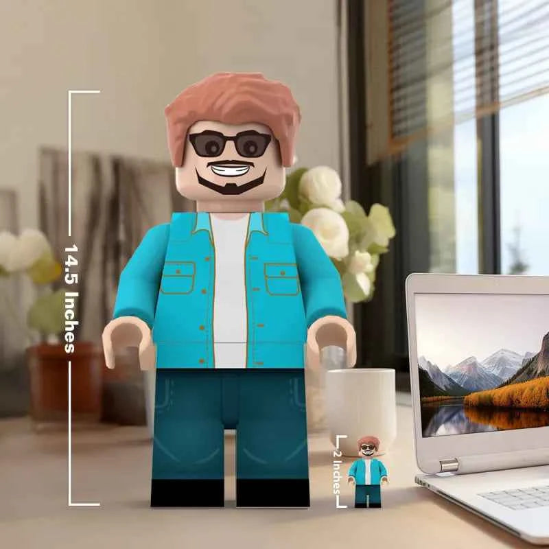 3D Print Gifts for Him Custom Giant Minifig Create Your Own Giant Minifigs Turn Your Photo into Giant Minifigs