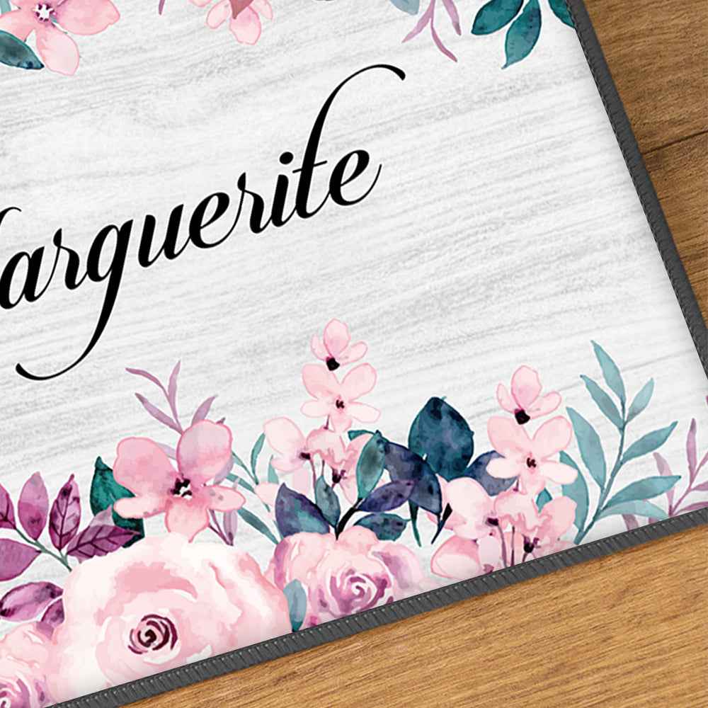 Custom Name Mouse Pads Colorful Floral Mousepad Office Decor