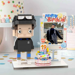 Full-body Custom 1 Person Brick Figures with Photo Happy Birthday Best Birthday Gift for Him