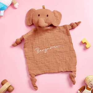 Personalized Baby Soothing Towel Soft Sleeping Animal Towel with Embroidered Name Gift for Baby