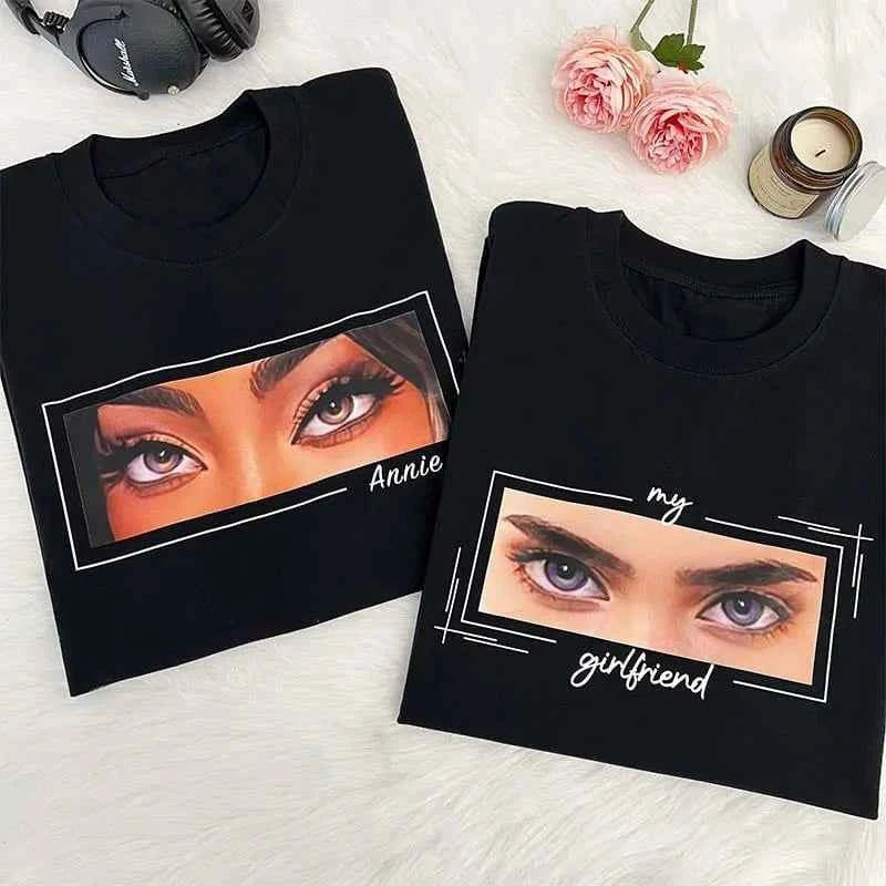 Unique Custom Eyes Tee Loved One's Eyes Shirt Personalized Eyes Artwork Tee Unique Eyes Sketch Art from Photo Gift for Your Love