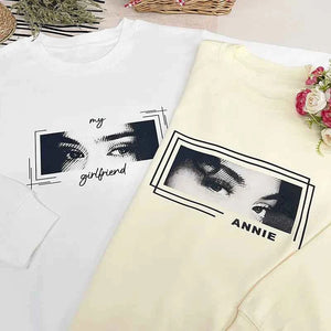 Unique Custom Eyes Tee Loved One's Eyes Shirt Personalized Eyes Artwork Tee Unique Eyes Sketch Art from Photo Gift for Your Love