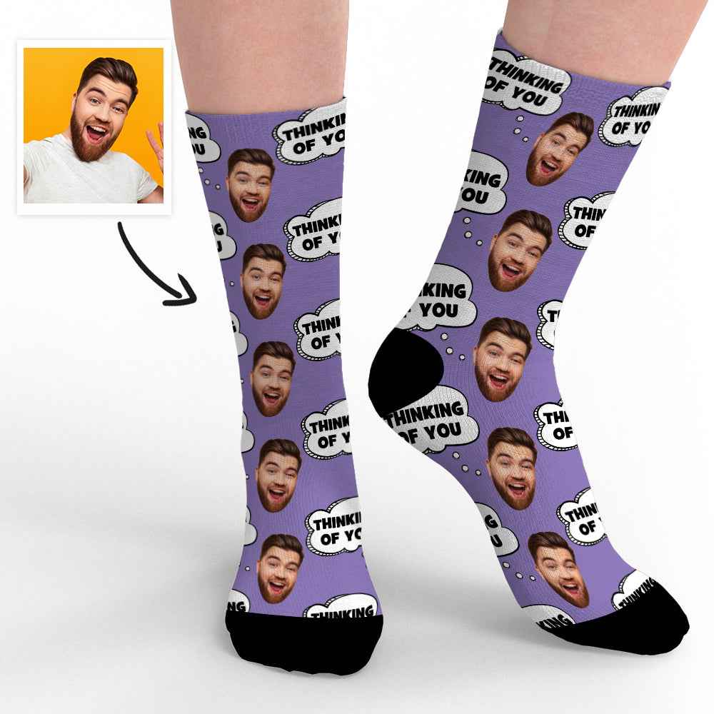 Thinking Of You Sock Personalized Socks with Face