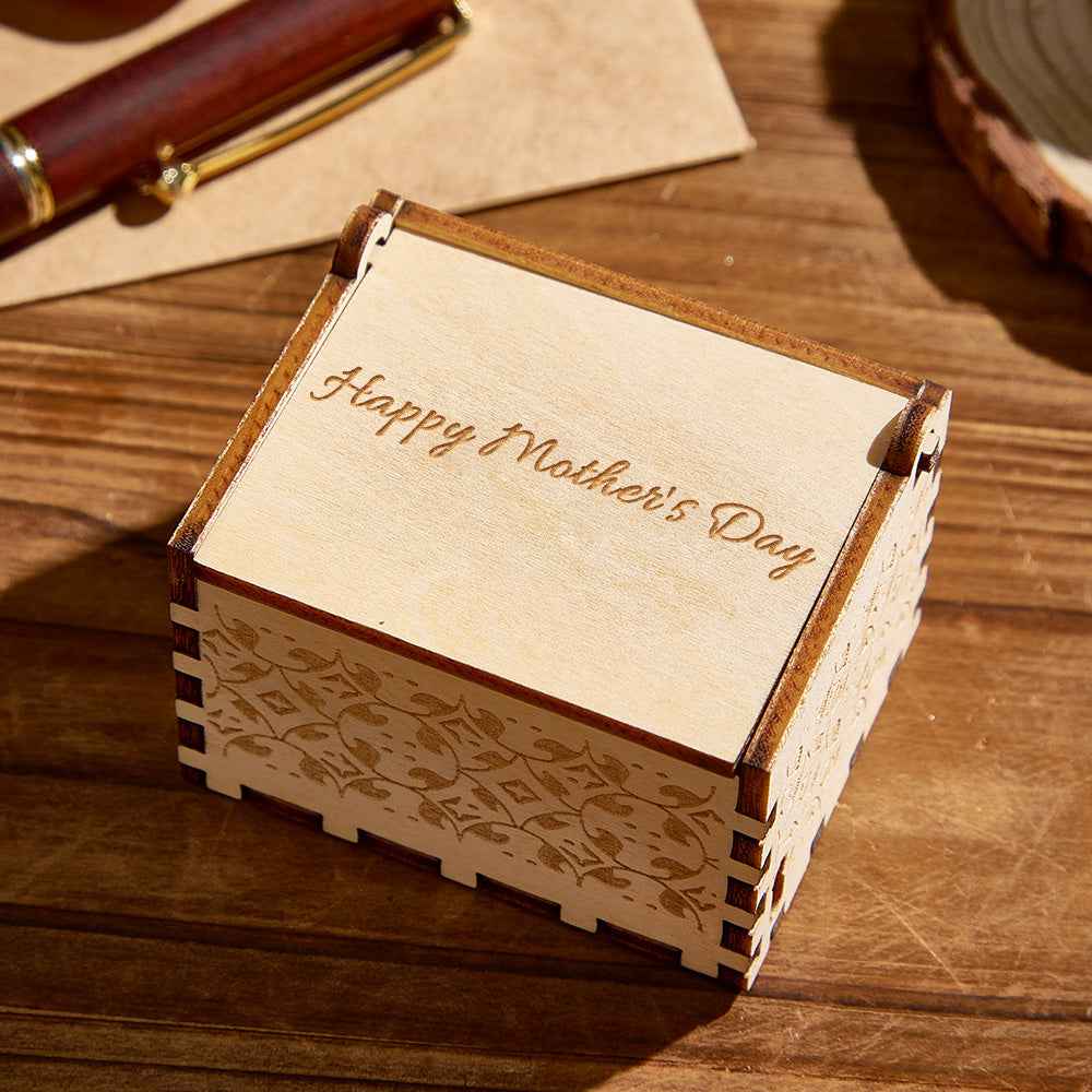 Personalized Wooden Photo Music Box Custom Best Mom Music Box Gift for Mother
