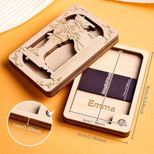 Personalized Wooden Needle Box Holder with Magnet Needle Storage Tool Gift for Craft Lovers