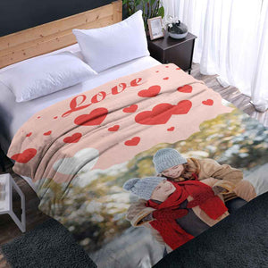 Custom Love Couple Blanket Personalized Valentine's Day Blanket