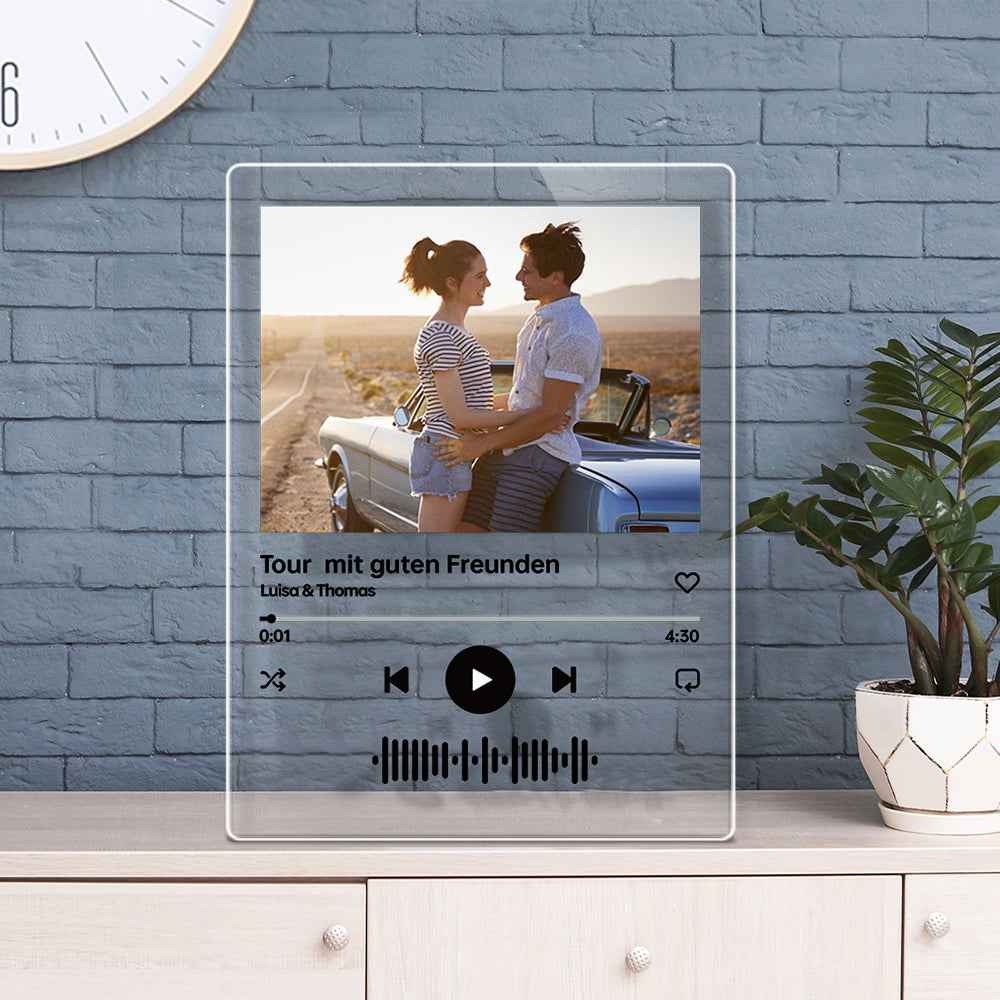 Scannable Music Code Acrylic Plaque Custom Photo Album Cover