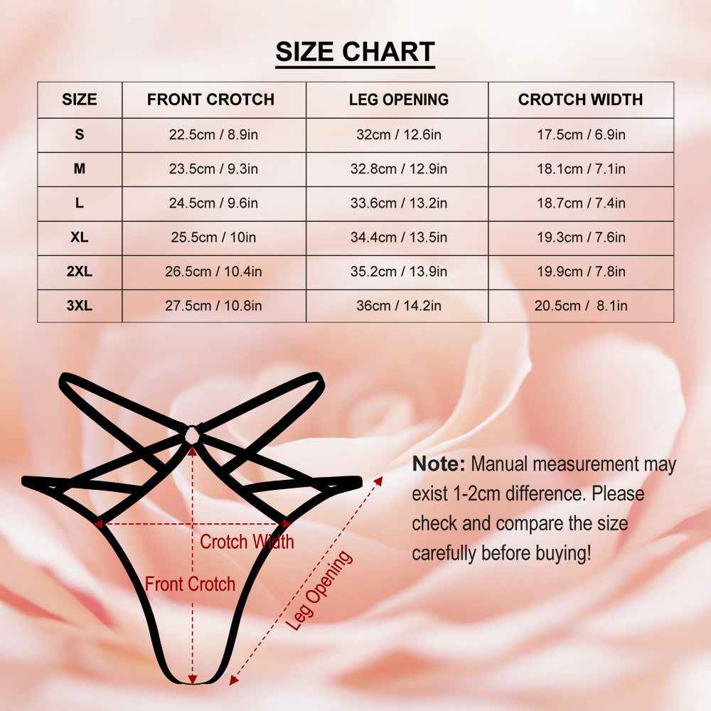 Custom Face Thong Red Heart Funny Sexy Thongs Personalized Gift for Her