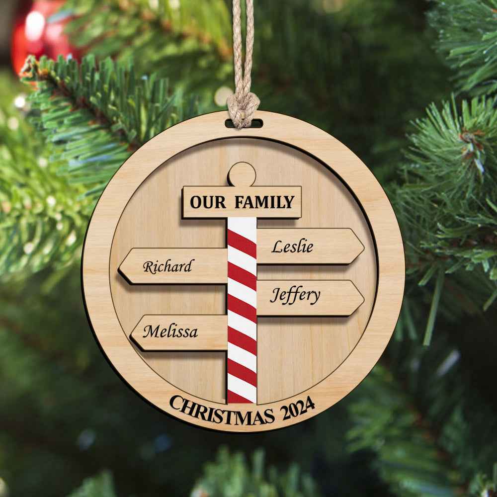 Personalized Christmas Family Ornament Custom Family Member Names Gift for Christmas