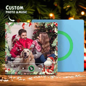 FridgeBeats Frameless Custom Family Photo Music Fridge Magnet Christmas Gifts for Family Personalized Music Magnets Can Play Songs