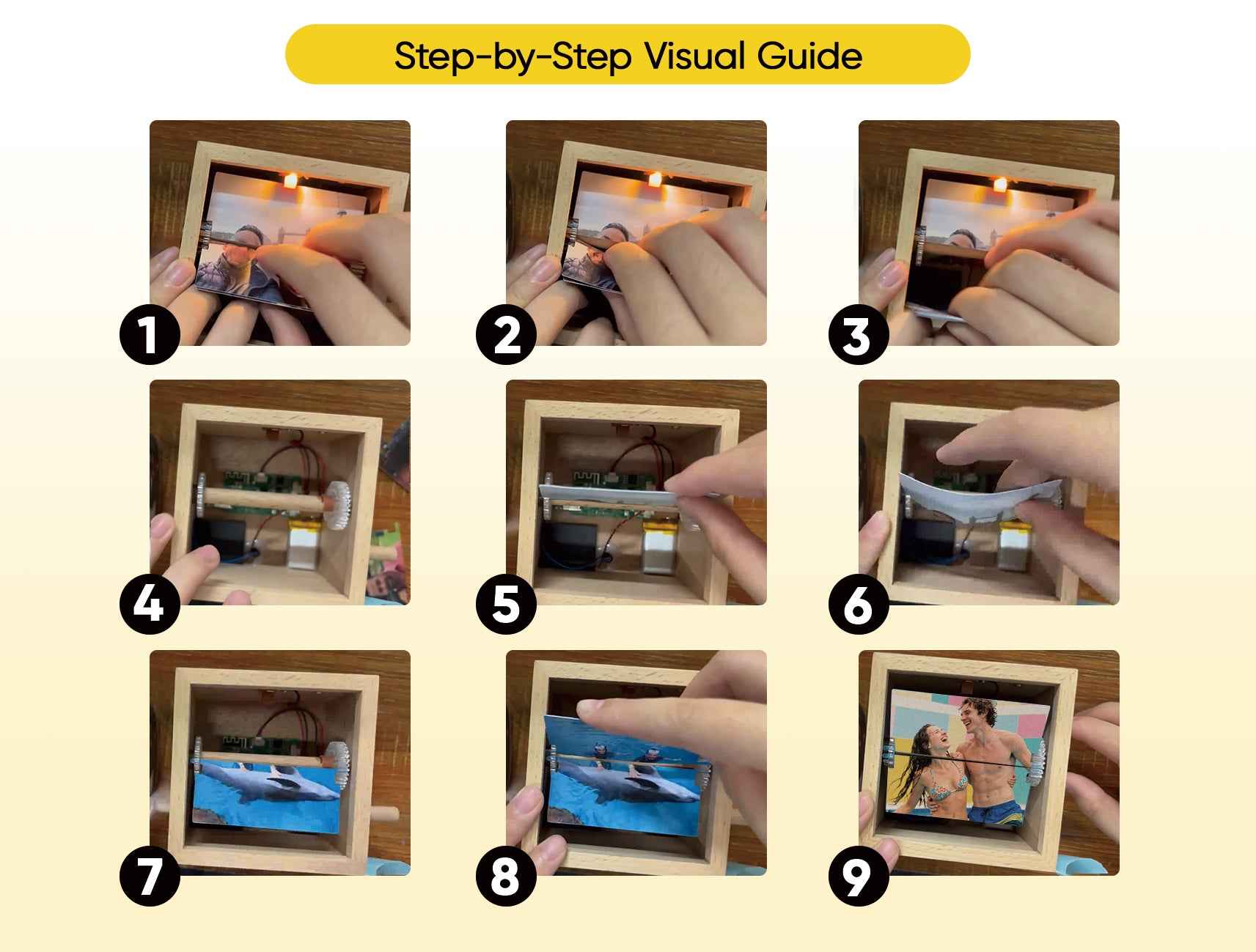 Custom 16 Photos Music Flipbook Frame Animation Machine Mechanical Hand-cranked Photo Album