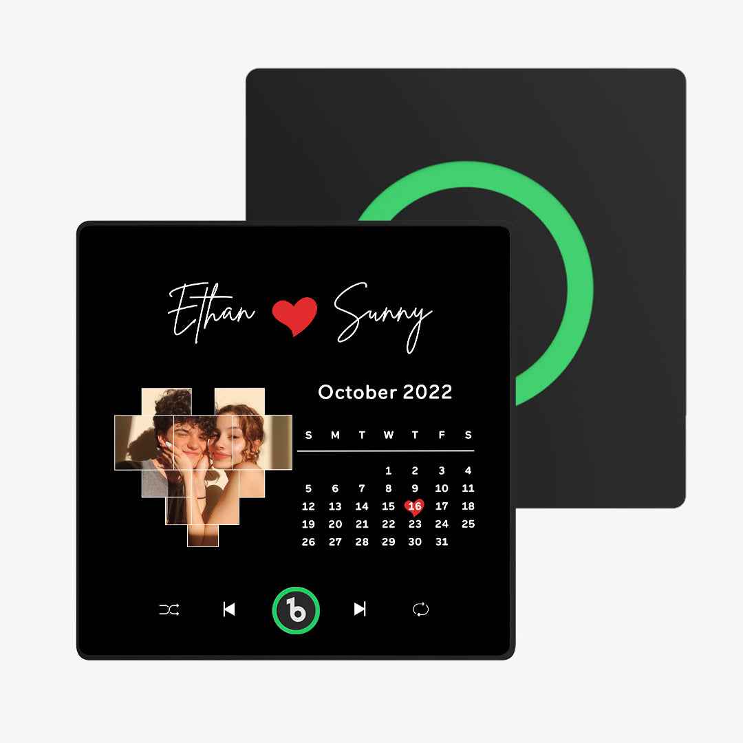 FridgeBeats Framed Custom Music Fridge Magnet Colorful Frame Love Calendar Fridge Magnet with Photo Unique Gift for Couple New 4.0 Upgrade