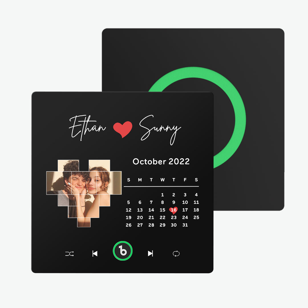 Frameless Custom Music Fridge Magnet with Photo - Personalised Unique Gift for Couples (4.0 Upgrade)